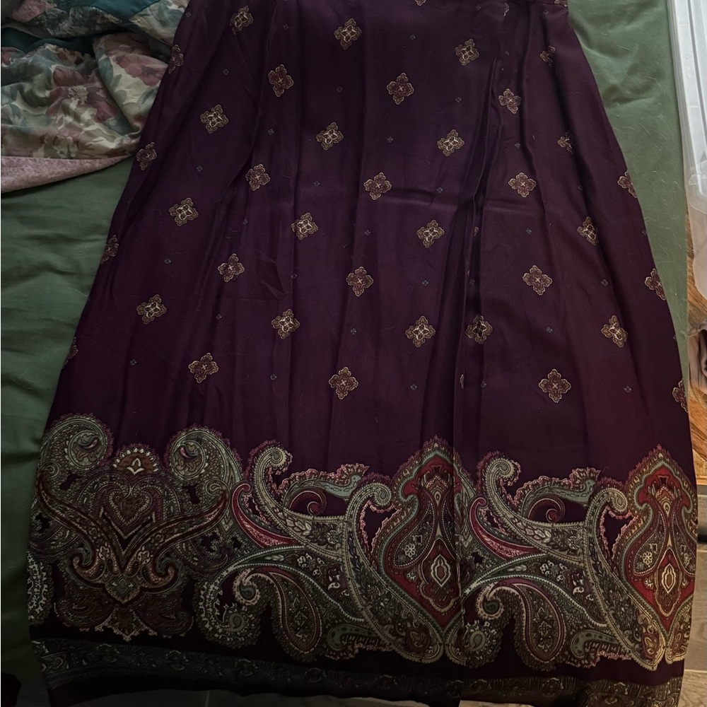 Lane Bryant Deep Purple Paisley Maxi Skirt